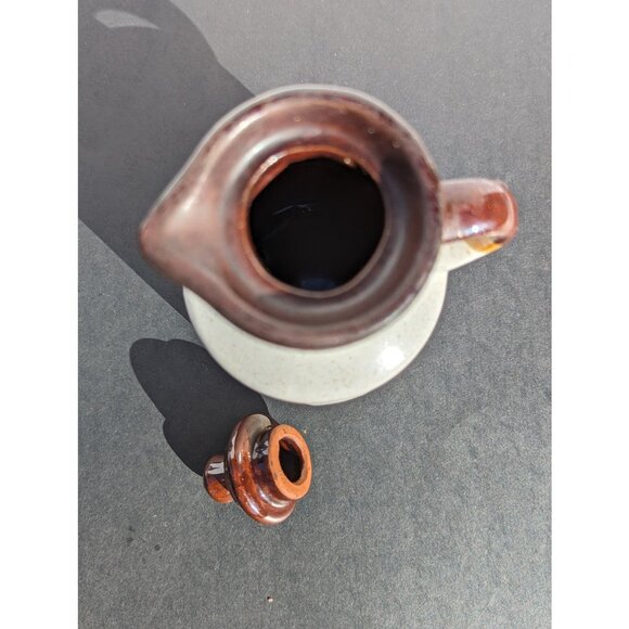 1970's Vintage Boho Stoneware Olive Oil and Vinegar Cruets - Picture 5 of 7